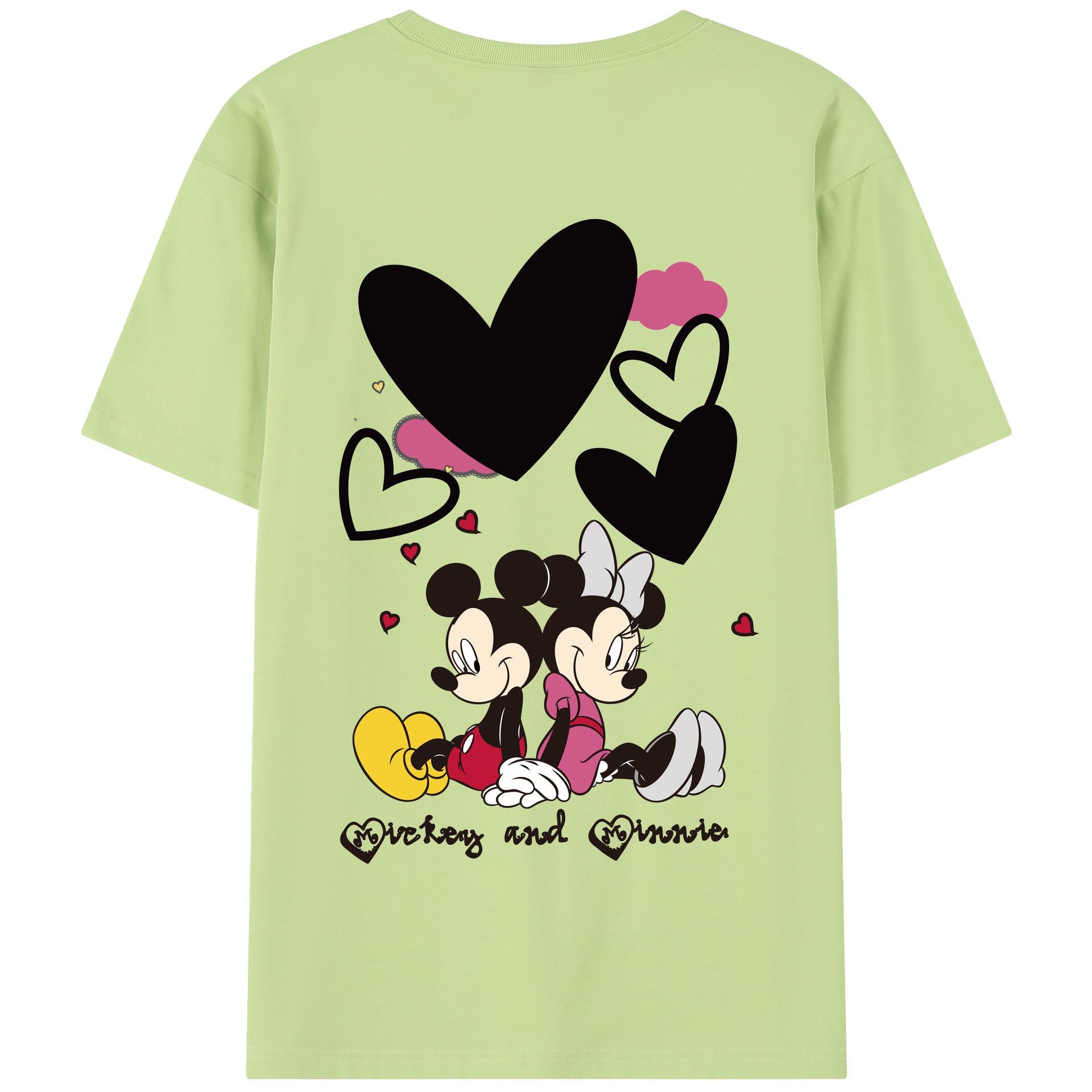 （画像用） ミッキーマウス Mickey Mouse 綿100％半袖Tシャツ（背面プリント）